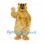 Bear Mascot Costume in Gold with Curly Plush Appearance