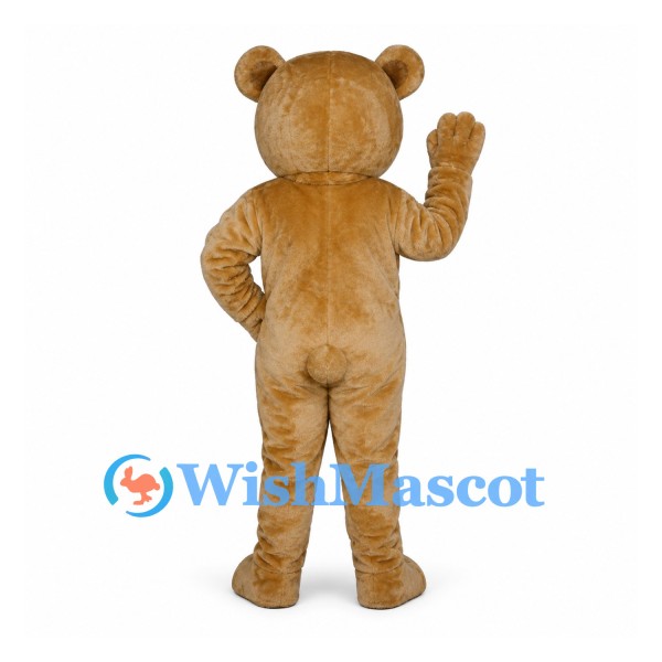 Bear Mascot Costume in Tan with White Muzzle and Dark Eyes