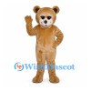 Bear Mascot Costume in Tan with White Muzzle and Dark Eyes