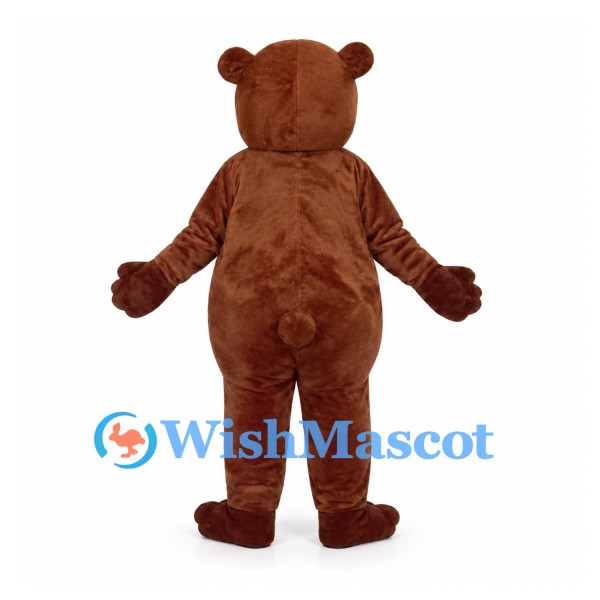Bear Mascot Costume in Rust Brown with Rounded Body