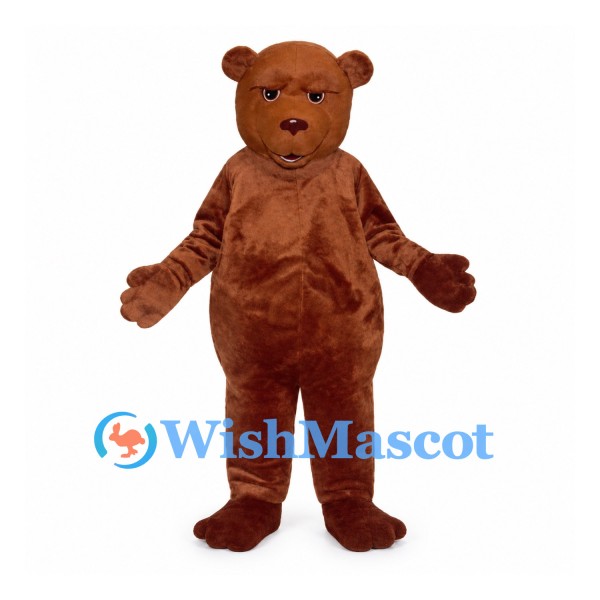 Bear Mascot Costume in Rust Brown with Rounded Body