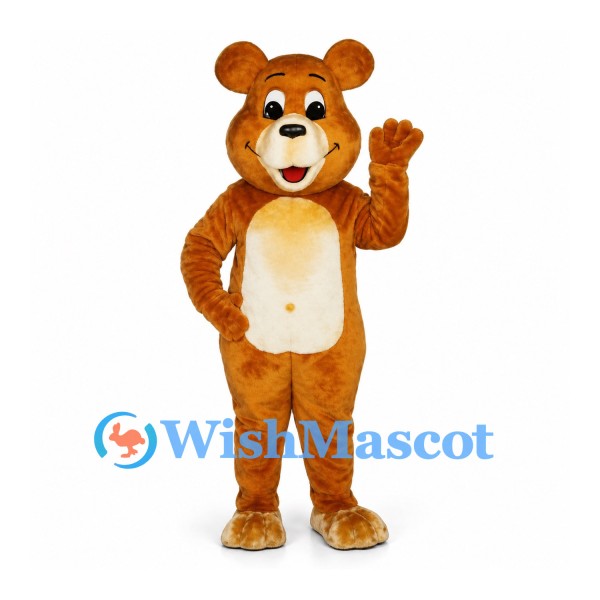 Bear Mascot Costume in Orange Brown with Cream Belly