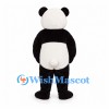 Panda Mascot Costume in Black and White with Oval Belly
