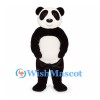 Panda Mascot Costume in Black and White with Oval Belly