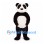 Panda Mascot Costume in Black and White with Oval Belly