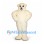 Bear Mascot Costume in Cream with Fluffy Fur and Large Paws