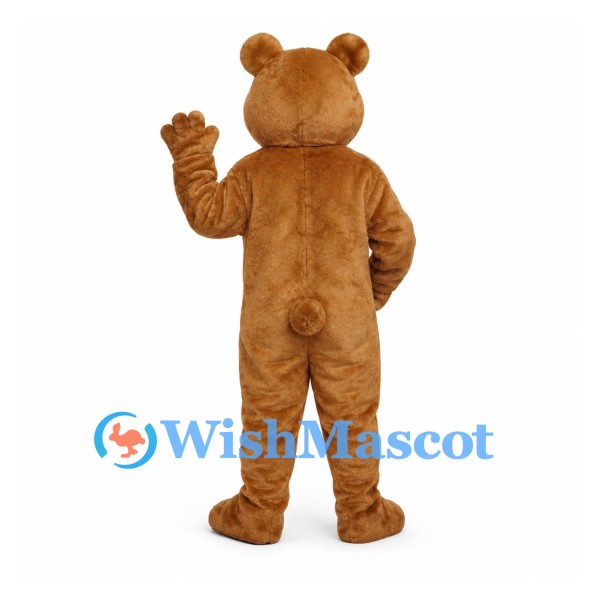 Bear Mascot Costume in Brown with Blue Eyes and Cream Muzzle