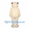 Bear Mascot Costume in Cream with Large Oval Nose