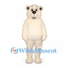 Bear Mascot Costume in Cream with Large Oval Nose