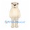 Bear Mascot Costume in Cream with Large Oval Nose