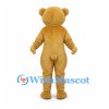 Bear Mascot Costume in Gold with Blue Eyes and Dark Muzzle