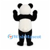 Panda Mascot Costume in Black and White with Large White Belly