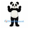 Panda Mascot Costume in Black and White with Large White Belly