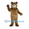 Bear Mascot Costume in Brown with Cream Face and Round Ears