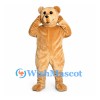 Bear Mascot Costume in Tan with Small Face and Rounded Ears