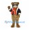 Bear Mascot Costume with Aviator Jacket and Red Scarf