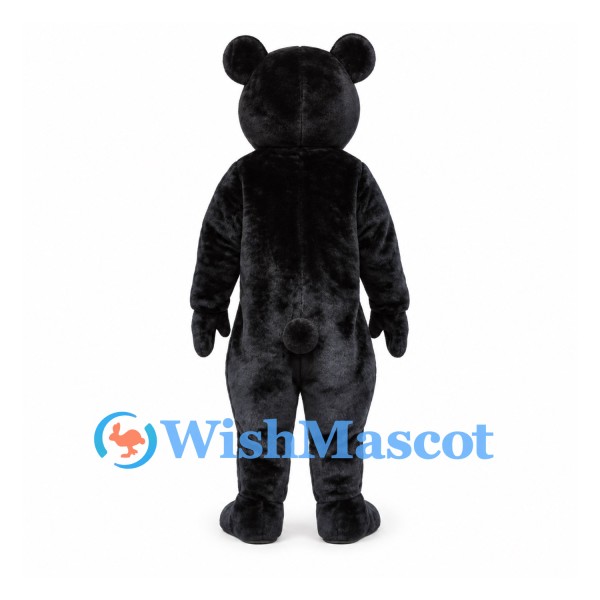 Bear Mascot Costume in Black with Tan Face and Ears