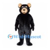 Bear Mascot Costume in Black with Tan Face and Ears