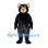 Bear Mascot Costume in Black with Tan Face and Ears