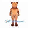 Bear Mascot Costume in Copper Brown with Blue Eyes