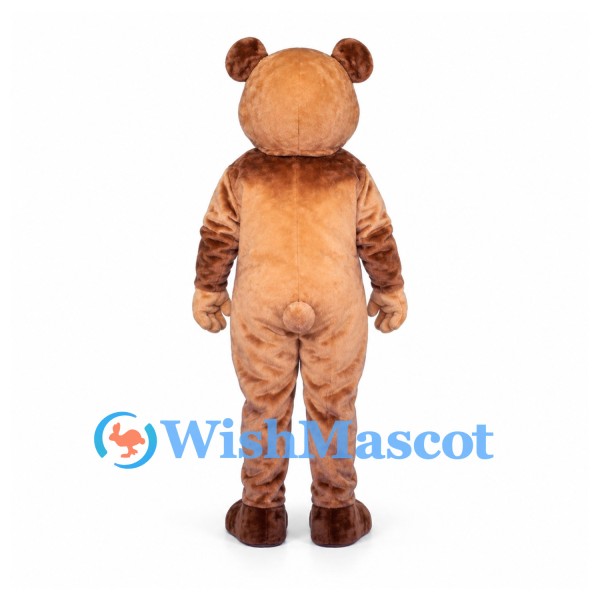 Bear Mascot Costume in Copper Brown with Blue Eyes