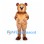 Bear Mascot Costume in Copper Brown with Blue Eyes