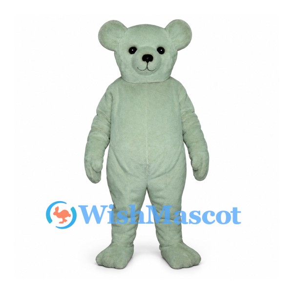 Bear Mascot Costume in Pale Green with Round Ears