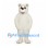 Bear Mascot Costume in White with Rounded Body and Brown Nose