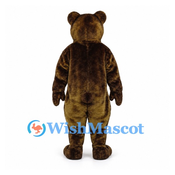Bear Mascot Costume in Dark Brown with Golden Muzzle
