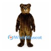 Bear Mascot Costume in Dark Brown with Golden Muzzle