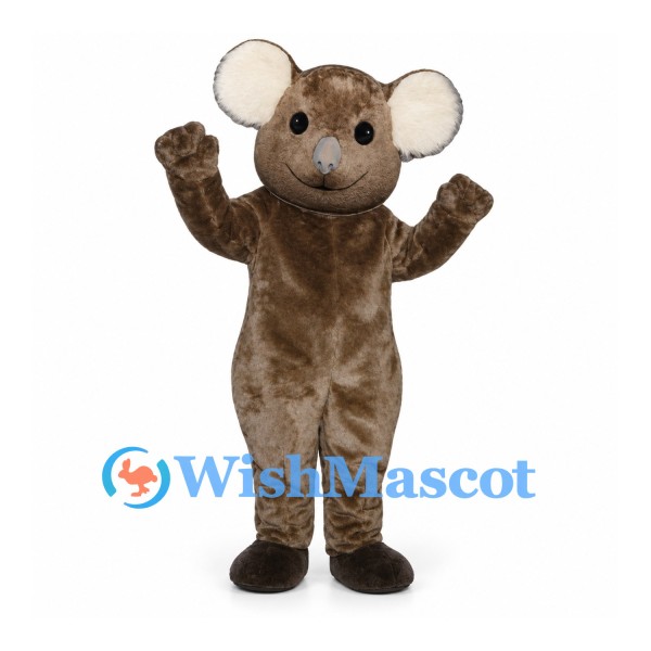 Koala Mascot Costume in Gray Brown with Large Cream Ears