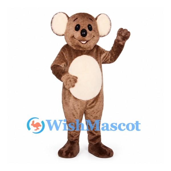 Koala Mascot Costume in Brown with Cream Belly and Ears