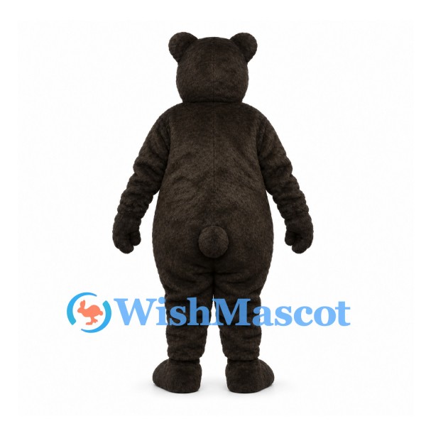 Bear Mascot Costume in Black with Cream Muzzle and Rounded Body