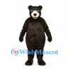 Bear Mascot Costume in Black with Cream Muzzle and Rounded Body