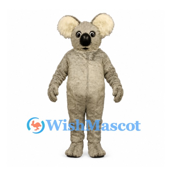 Koala Mascot Costume in Gray with Fluffy Ears