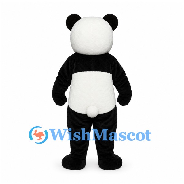 Panda Mascot Costume in Black and White with Rounded Belly