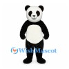 Panda Mascot Costume in Black and White with Rounded Belly