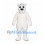 Bear Mascot Costume in White with Blue Eyes and Drooping Muzzle
