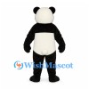 Panda Mascot Costume in Black and Cream with Round Belly