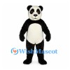 Panda Mascot Costume in Black and Cream with Round Belly