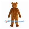Bear Mascot Costume in Copper Brown with Blue Eyes