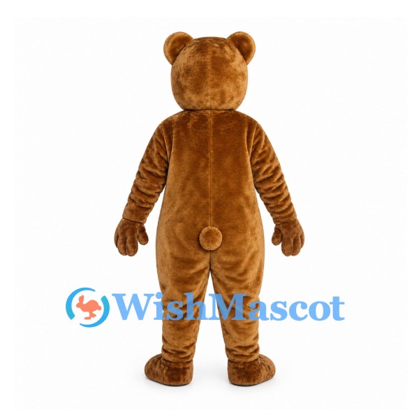 Bear Mascot Costume in Copper Brown with Blue Eyes