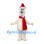 Bear Mascot Costume in White with Red Santa Hat and Scarf