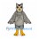 Owl Mascot Costume in Gray with Feather Pattern and Yellow Feet