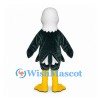Eagle Mascot Costume with White Head and Dark Green Body