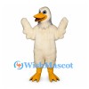 Duck Mascot Costume in Cream with Wide Wings and Orange Bill