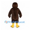 Robin Mascot Costume in Brown with Orange Chest
