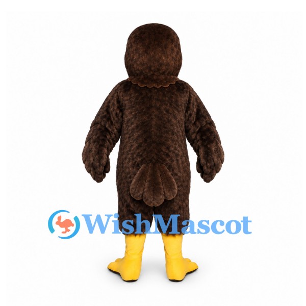 Robin Mascot Costume in Brown with Orange Chest