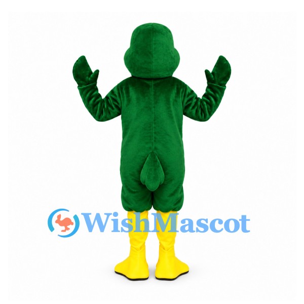 Bird Mascot Costume in Green with Large Yellow Beak