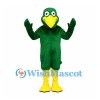 Bird Mascot Costume in Green with Large Yellow Beak
